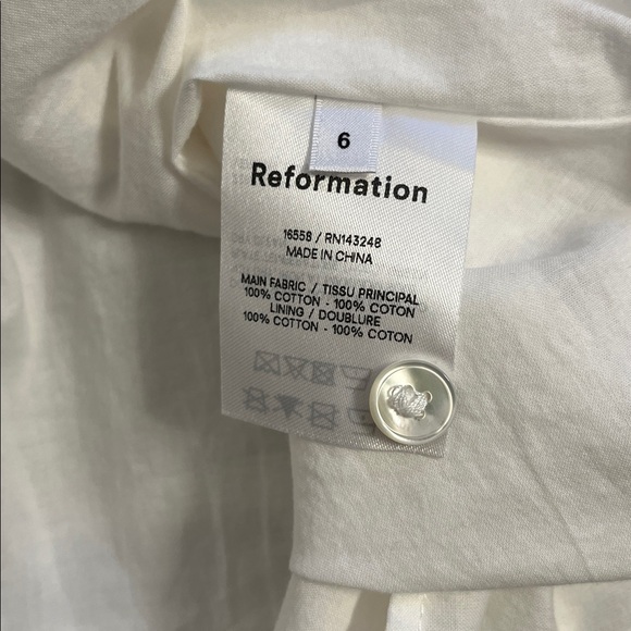 F26 Reformation Cassatt cotton Dress in white - Picture 10 of 13